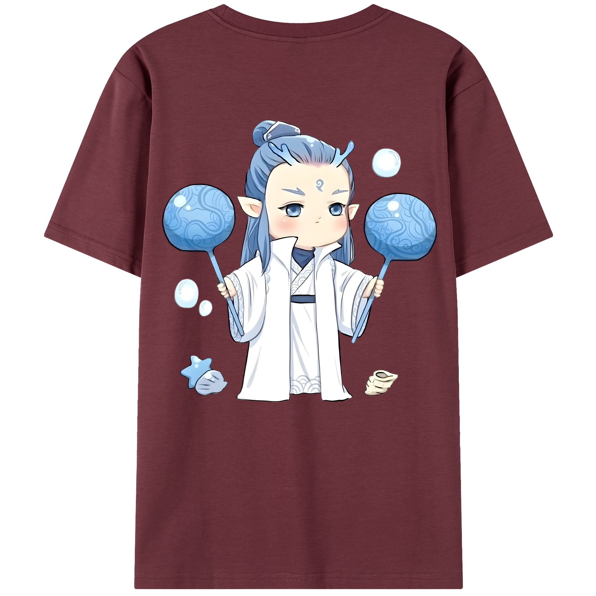 （画像用） Ne Zha 2 ナタ 魔童の大暴れ 綿100％半袖Tシャツ（背面プリント）